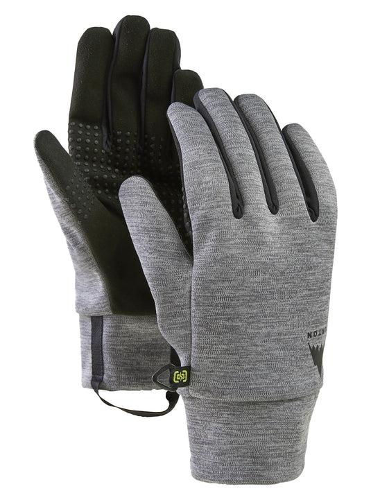 Gray gloves with black accents on a white background