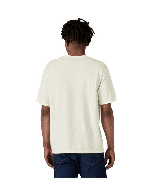 Person wearing a plain white t-shirt on a transparent background