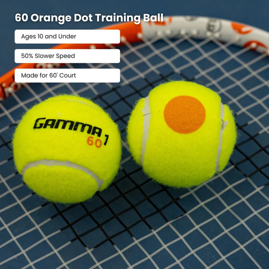 Gamma 60 Orange Dot Tennis Balls