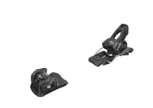 A pair of Tyrolia Attack LYT 11 GW Freeski Bindings in black color, featuring a compact design with GRIPWALK technology.