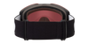 Close-up of a black headband with red interior on a white background