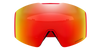 Red goggles with Prizm logo on a white background