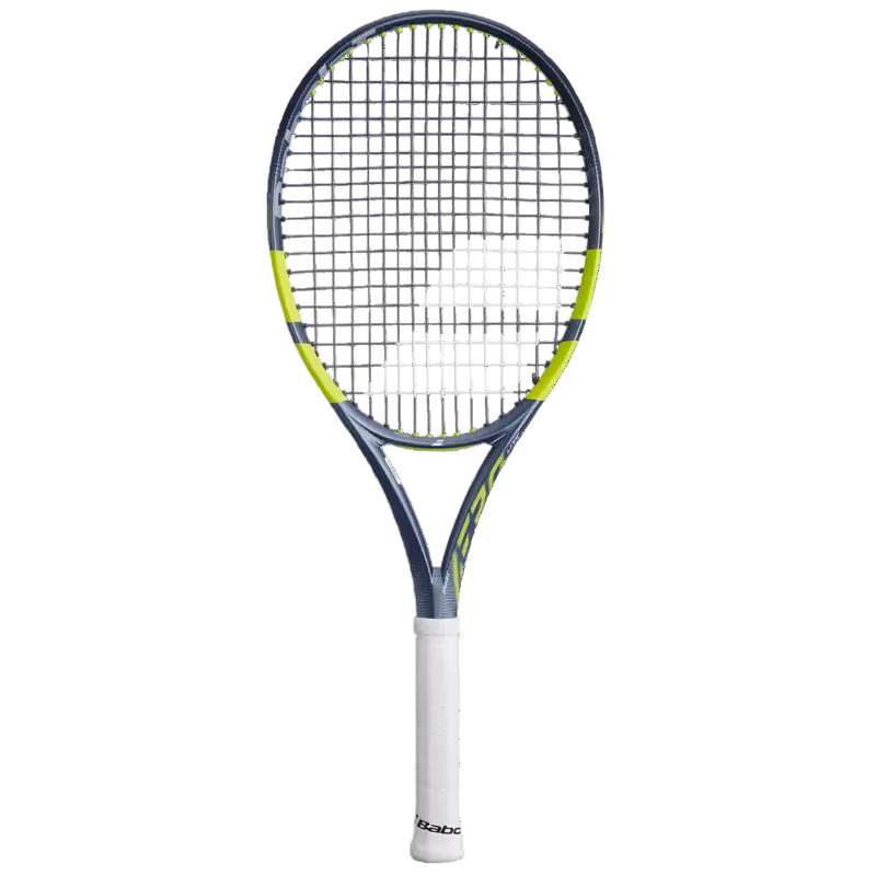 Load image into Gallery viewer, Tennis racket with a white handle on a transparent background
