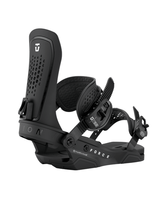 A Union Men's Force Snowboard Binding in a black color with white branding details.