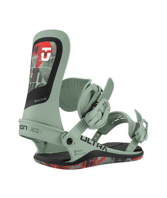 A Union Men's Ultra Snowboard Binding in a solid color with ankle strap and baseplate visible.