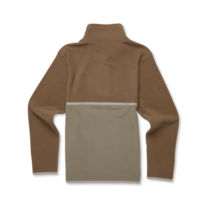 Load image into Gallery viewer, Brown and beige fleece pullover on a white background
