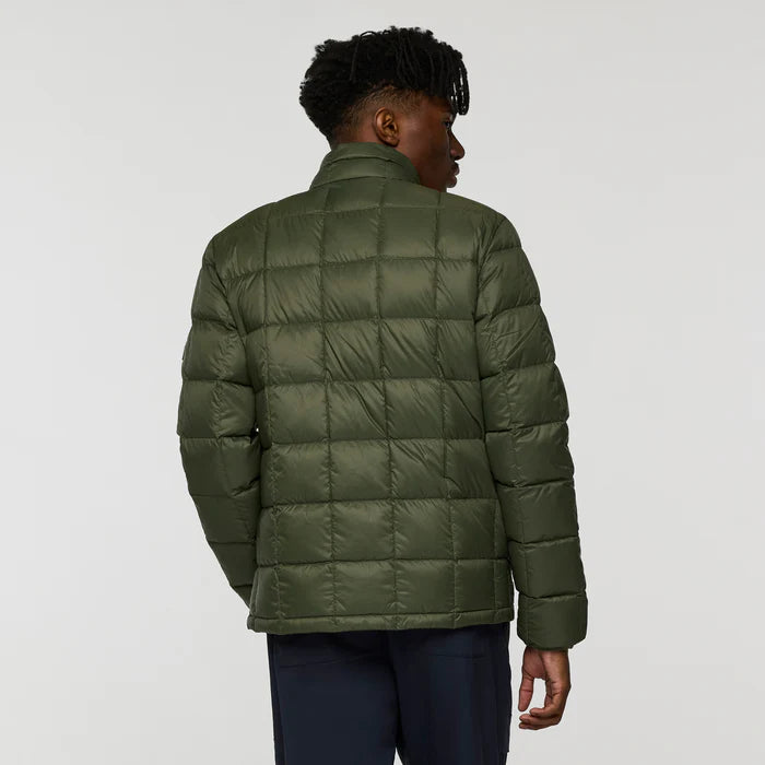 Load image into Gallery viewer, Person wearing a green puffer jacket on a white background
