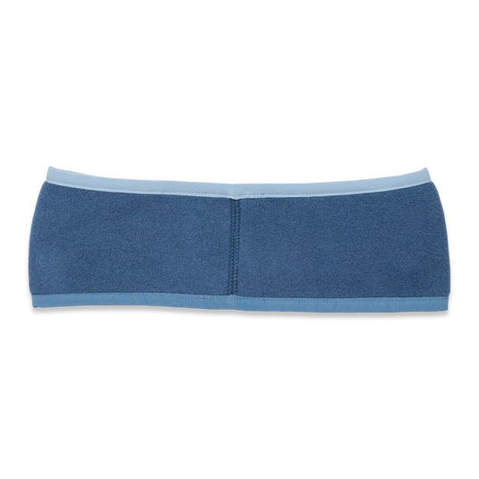 Blue headband with light blue accents on a white background