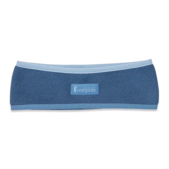 Load image into Gallery viewer, Blue headband with a cotopaxi logo on a white background
