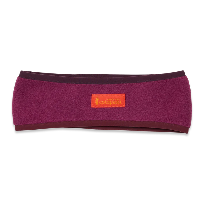 Load image into Gallery viewer, Purple headband with an orange logo on a white background
