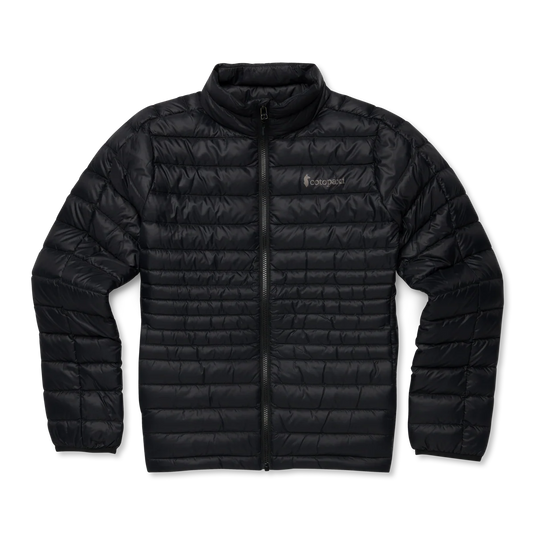 Black puffer jacket with Cotopaxi logo on a white background