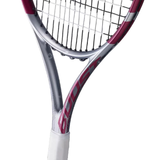 Close-up of a tennis racket with a clear background