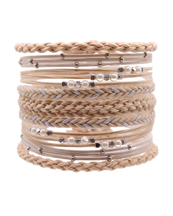 Load image into Gallery viewer, Gypsea Bands Latte Hair Tie Bracelets
