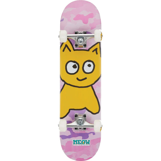 Meow Skateboards Big Cat Complete Pink Camo Skateboard - 7.25" x 30"
