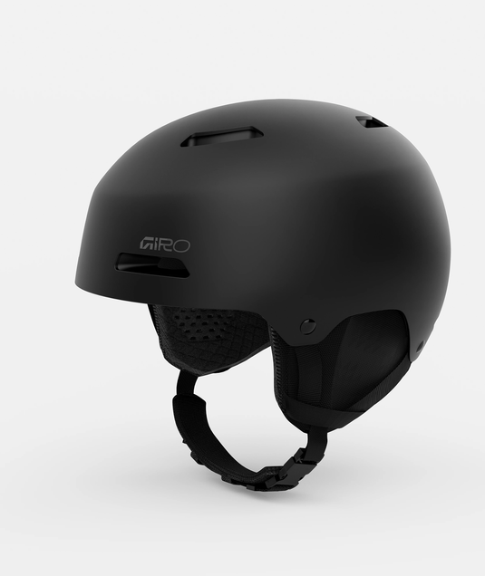 Black helmet with Giro logo on a white background