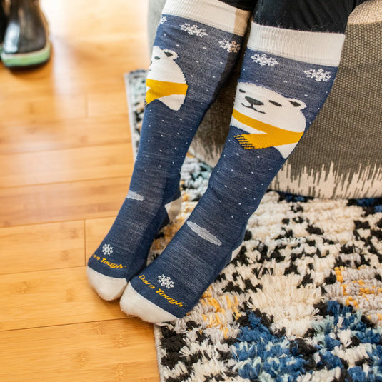 Darn Tough Kids Polar Bear Over-the-Calf Midweight Ski & Snowboard Sock - Ski & Tennis Station