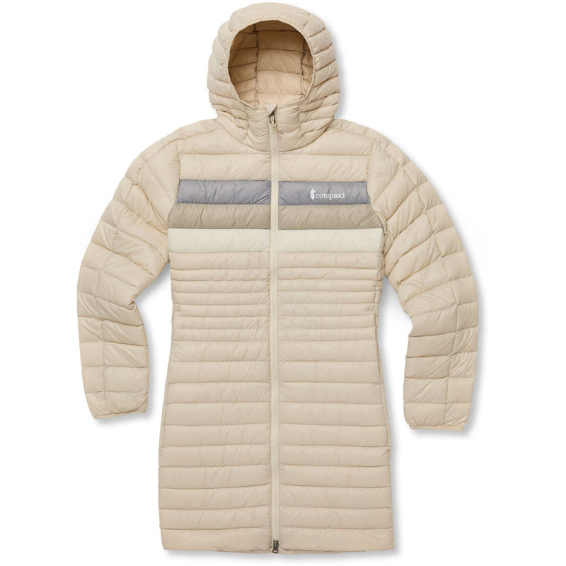 Load image into Gallery viewer, Beige quilted jacket with a Cotopaxi logo on a white background

