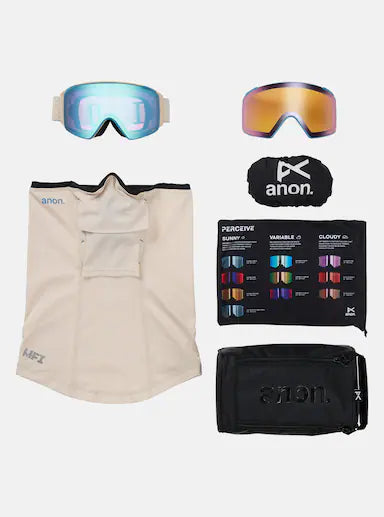 Load image into Gallery viewer, Anon M4S Goggles (Cylindrical) + Bonus Lens + MFI Face Mask
