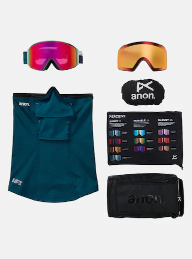 Load image into Gallery viewer, Anon M4S Goggles (Cylindrical) + Bonus Lens + MFI Face Mask
