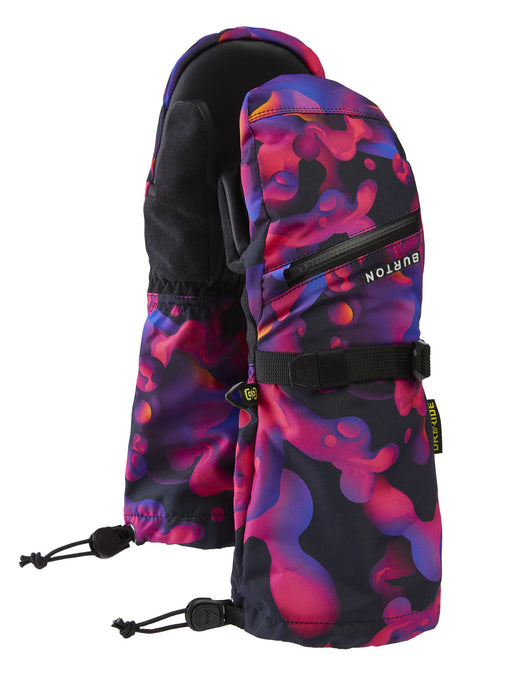Colorful patterned snowboard boot with Burton logo on a white background