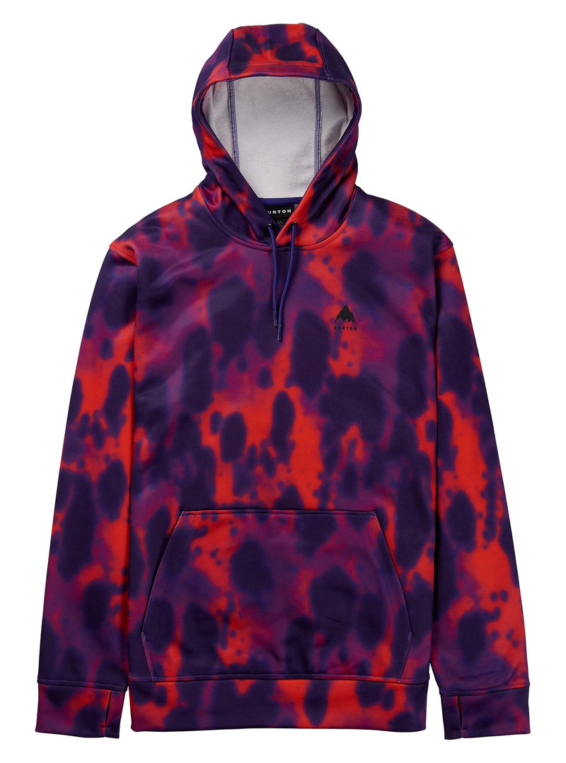 Load image into Gallery viewer, Hoodie with red and purple abstract pattern on a white background
