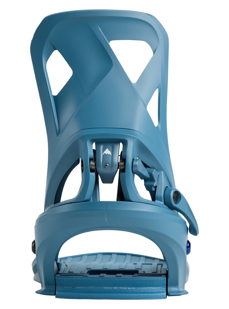 Load image into Gallery viewer, Blue snowboard binding on a white background
