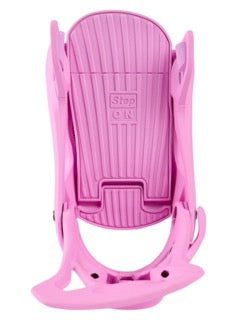 Pink binding with ribbed design on a white background