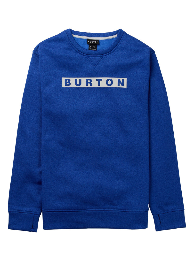 Load image into Gallery viewer, Blue sweatshirt with &#39;Burton&#39; logo on a white background
