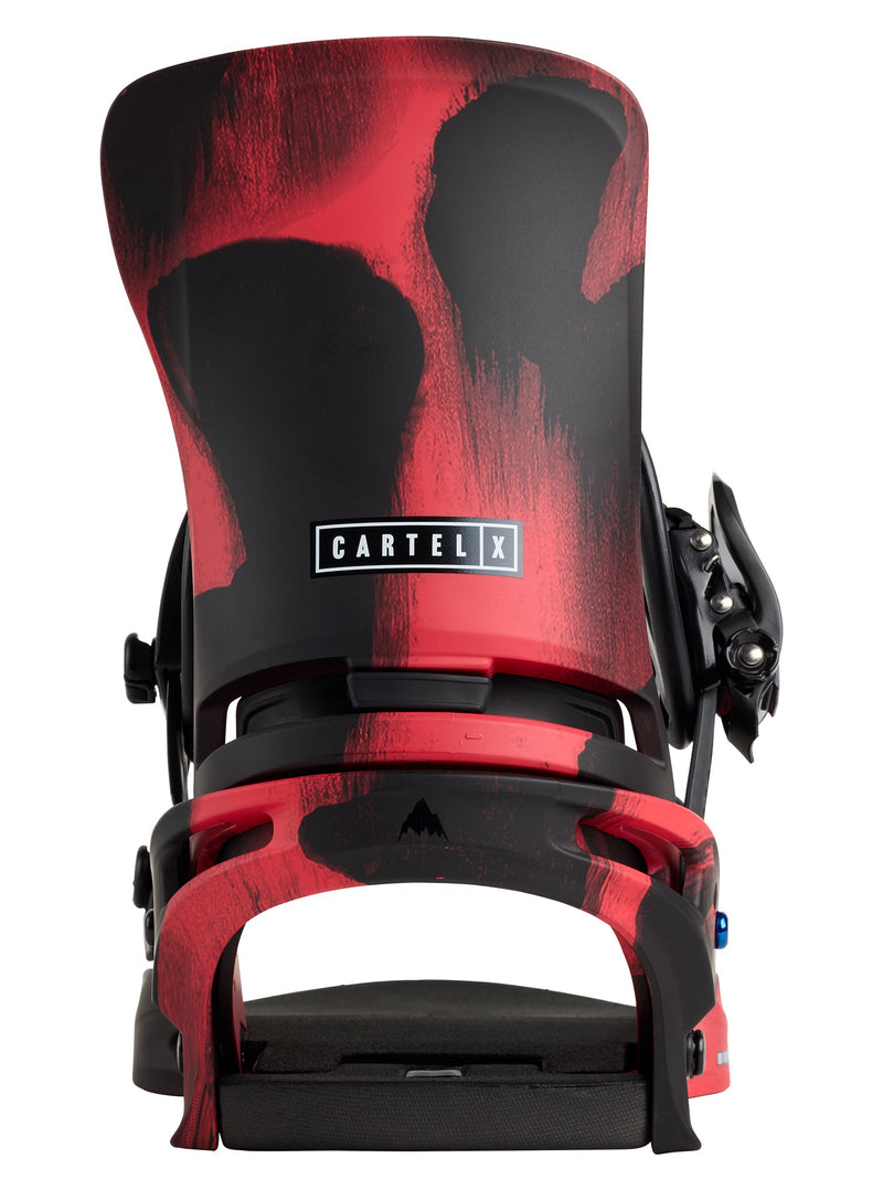 Load image into Gallery viewer, Red and black snowboarding binding on a white background
