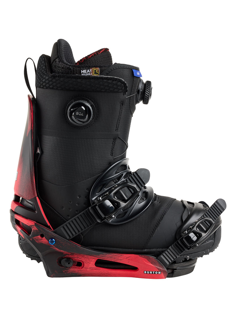 Load image into Gallery viewer, Black and red ski boot on a white background
