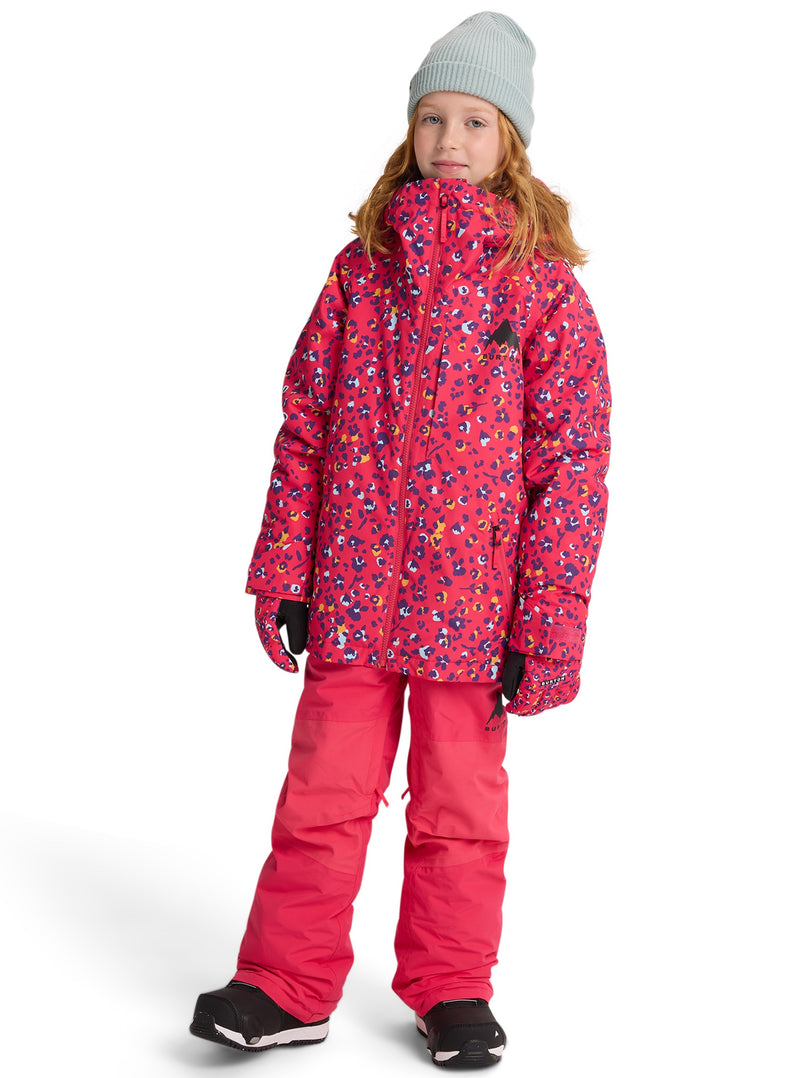 Load image into Gallery viewer, Child wearing a pink snowsuit with a colorful pattern on a white background
