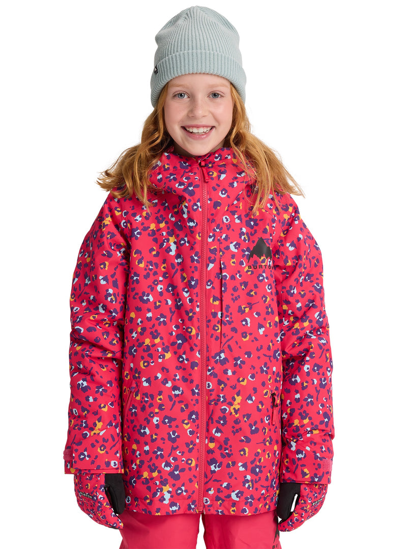 Load image into Gallery viewer, Child wearing a colorful floral-patterned Burton jacket on a white background
