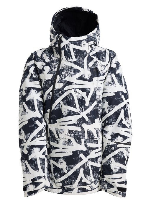 Black and white patterned jacket on a white background