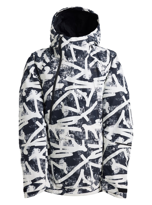 Black and white patterned jacket on a white background