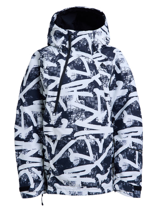 Black and white patterned hoodie on a white background