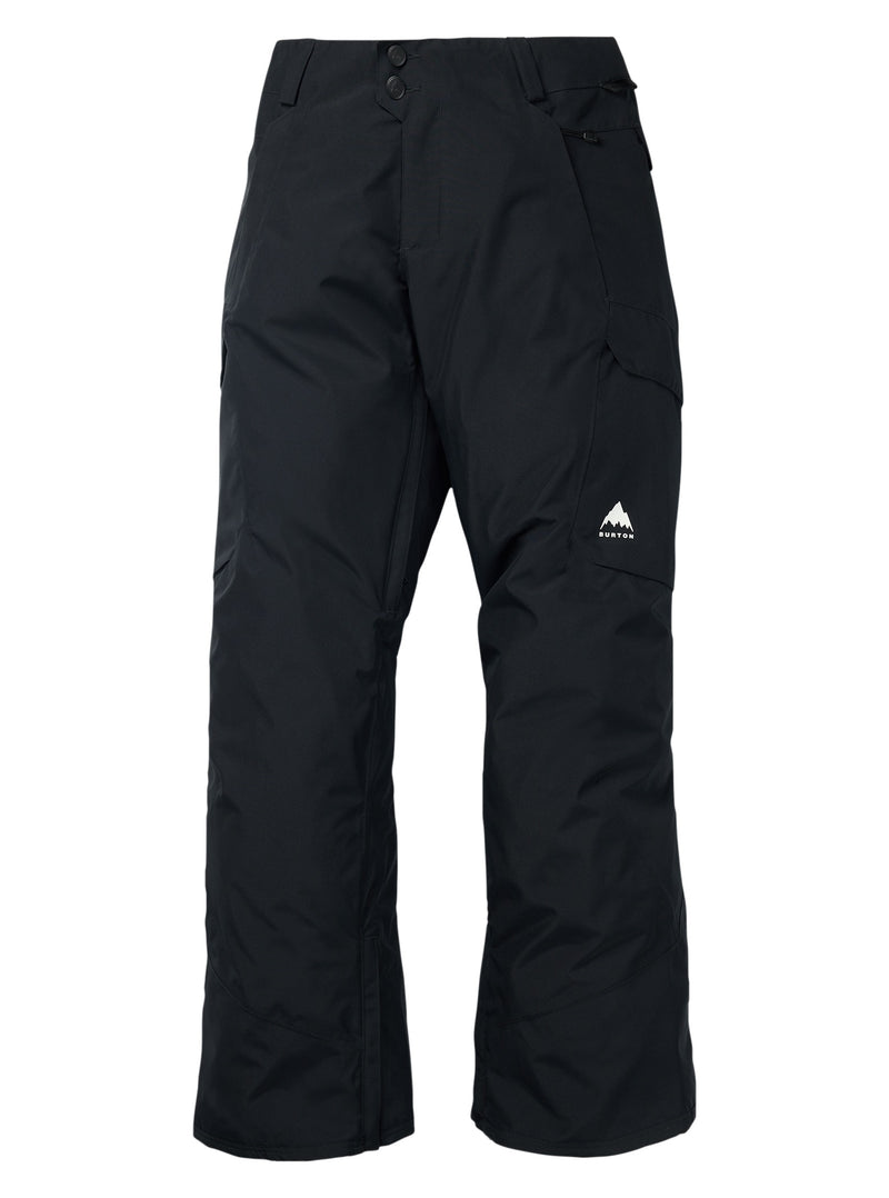 Load image into Gallery viewer, Black snow pants with a Burton logo on a white background
