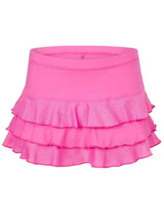 Sofibella Youth Girl's Triple Ruffle Tennis Skort