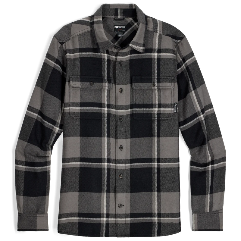 Load image into Gallery viewer, Plaid shirt with black and gray pattern on a white background
