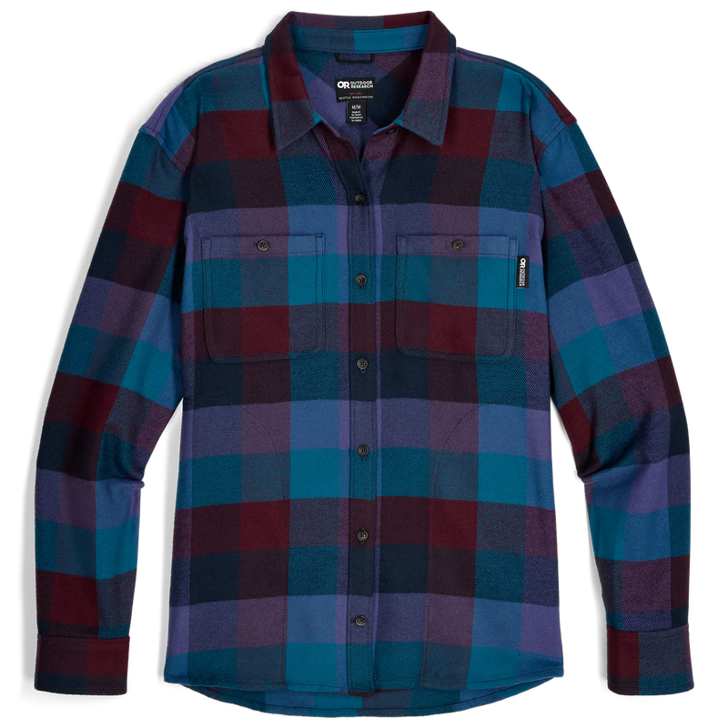 Load image into Gallery viewer, Plaid shirt with blue and red pattern on a white background
