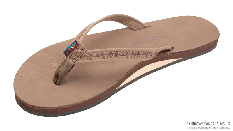 Load image into Gallery viewer, Rainbow Women's Las Flores - Single Layer Premier Leather with a Floral 1/2" Narrow Strap
