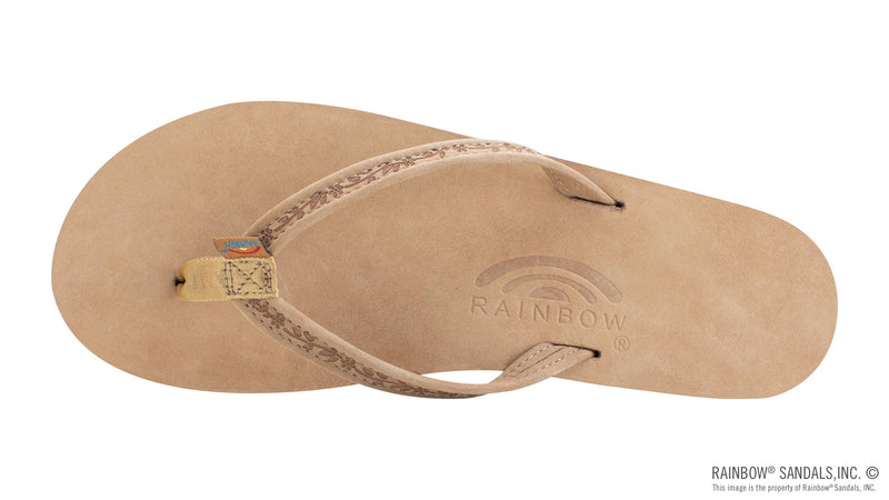 Load image into Gallery viewer, Rainbow Women's Las Flores - Single Layer Premier Leather with a Floral 1/2" Narrow Strap - Ski &amp; Tennis Station
