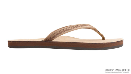 Rainbow Women's Las Flores - Single Layer Premier Leather with a Floral 1/2" Narrow Strap - Ski & Tennis Station