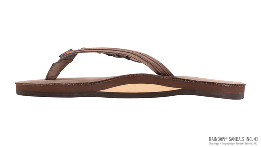 Rainbow Women's Flirty Braidy - Single Layer Premier Leather 1/2" Narrow Strap with Braid - Ski & Tennis Station