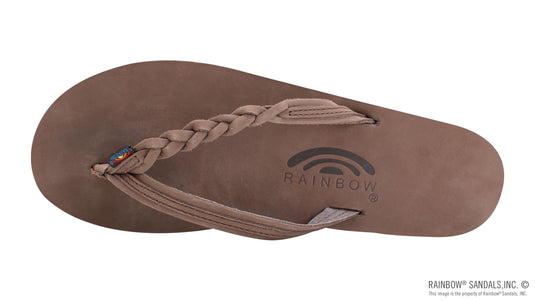 Rainbow Women's Flirty Braidy - Single Layer Premier Leather 1/2" Narrow Strap with Braid - Ski & Tennis Station