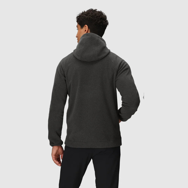 Load image into Gallery viewer, Person wearing a dark gray hoodie and black pants on a light gray background
