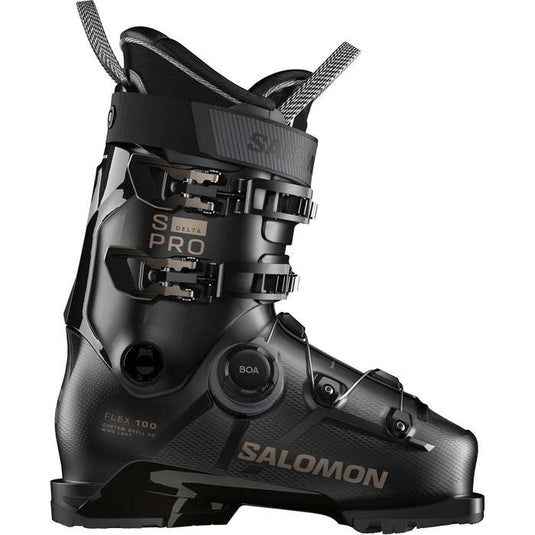 Black Salomon S Pro Delta Boa ski boot on a white background