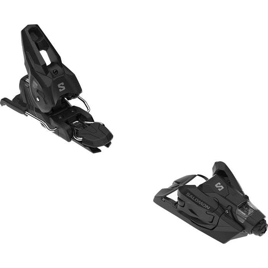 Black Salomon Strive 10 Grip walk ski binding and pedal set on a white background. Ski and Tennis Station