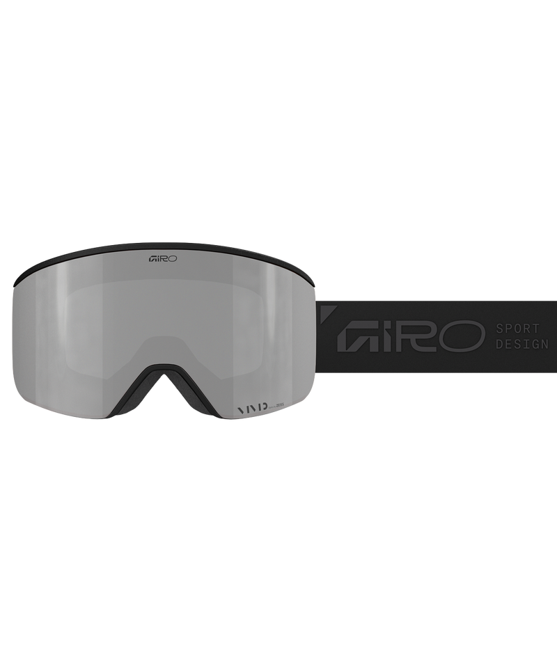 Load image into Gallery viewer, Giro ski goggles with black frame and silver lens on a white background
