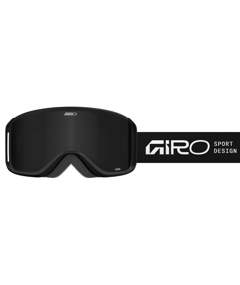 Load image into Gallery viewer, Black goggles with &#39;Giro&#39; branding on a white background

