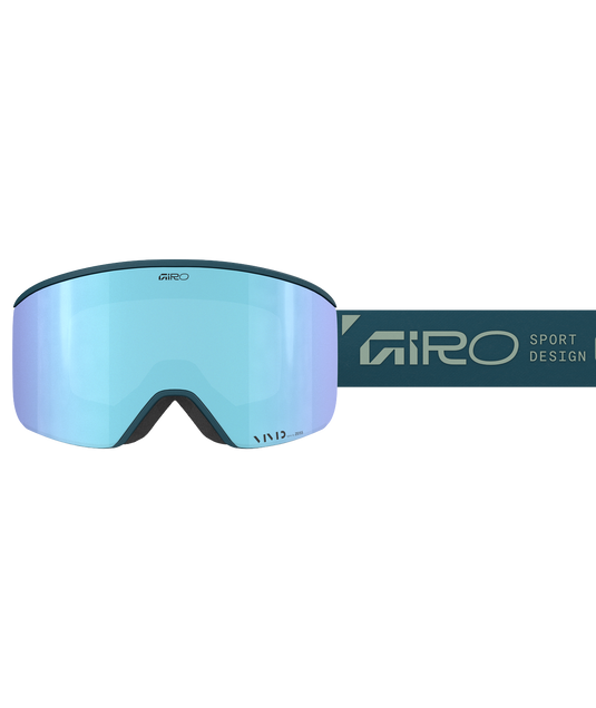 Giro ski goggles with blue mirror lens on a white background
